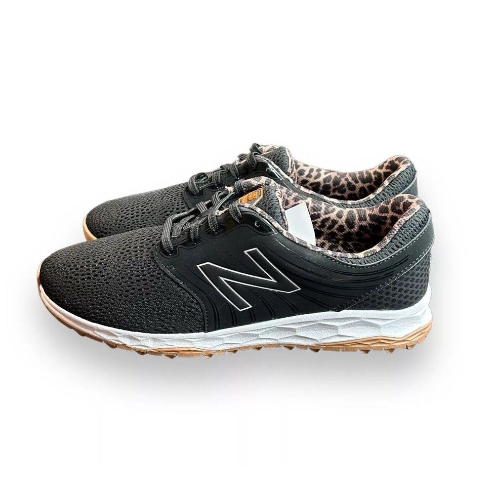 New Balance Women Sz 6.5 Fresh Foam Breathe Golf Shoes Black/Animal  NBGW4002BKA